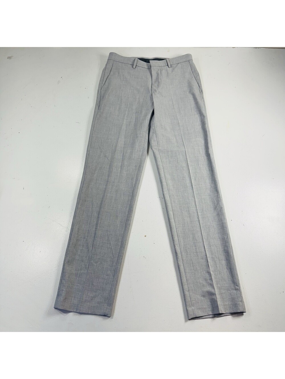 Haggar Dress Pants Light Gray Flat Front Slim Fit Men’s Size 30x32